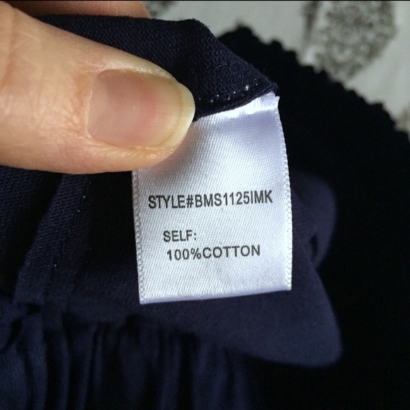 COPY - Dee Elly Cotton Paper Bag Waist Nautical Ankle Cropped Pants - Picture 5 of 7